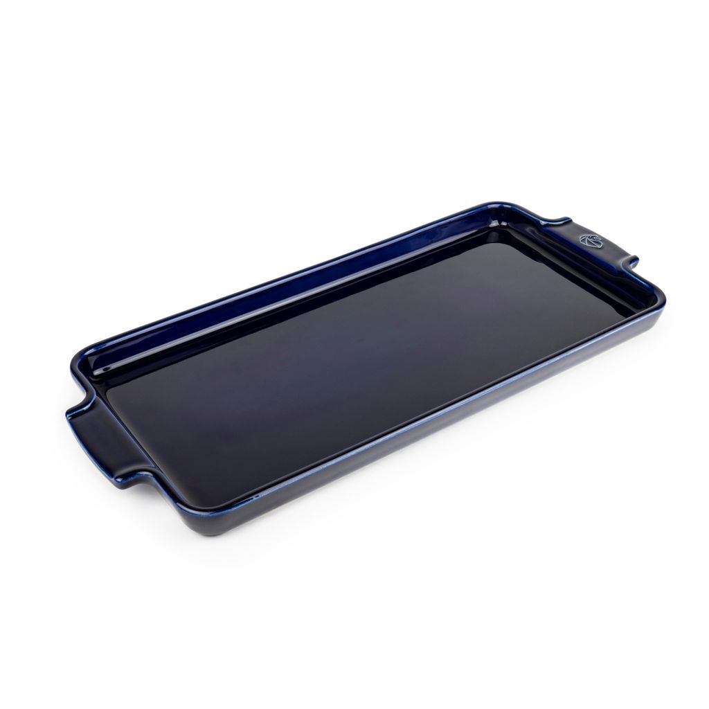 Plaque apéritifs et mignardises bleu 40 cm - Visuel 0
